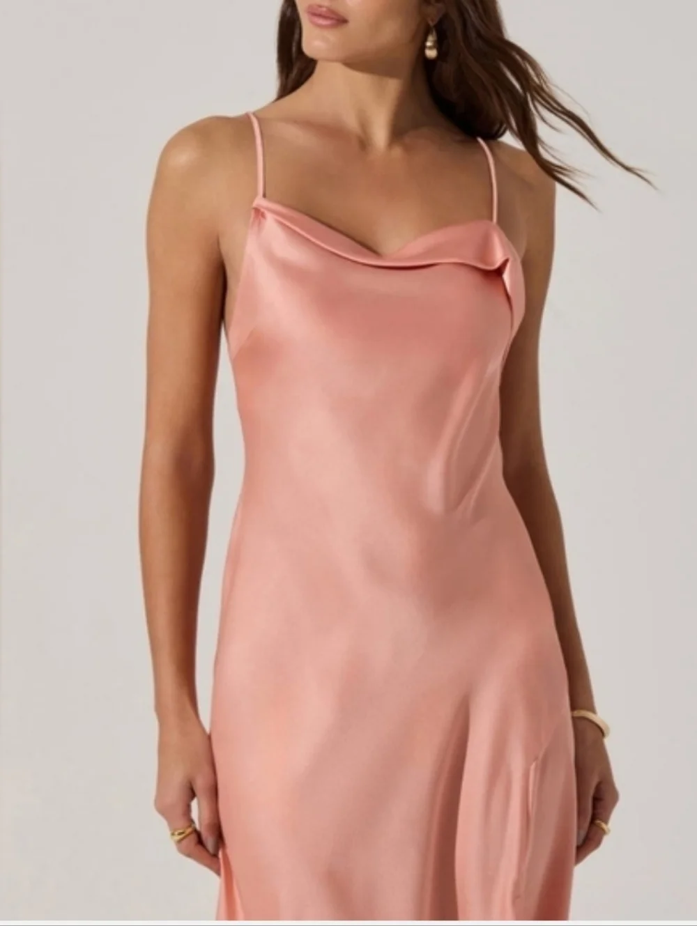 ASTR The Label Cowl Neck Slip Dress ~ Coral Sz Med NWT